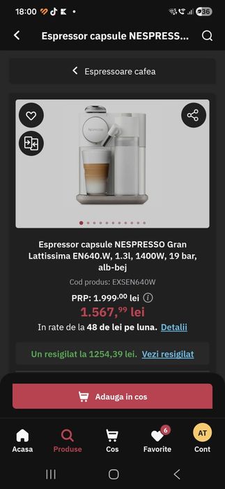 VAND aparat de cafea Nespresso