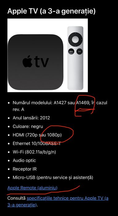 Apple TV ( 3 generation ) Full HD