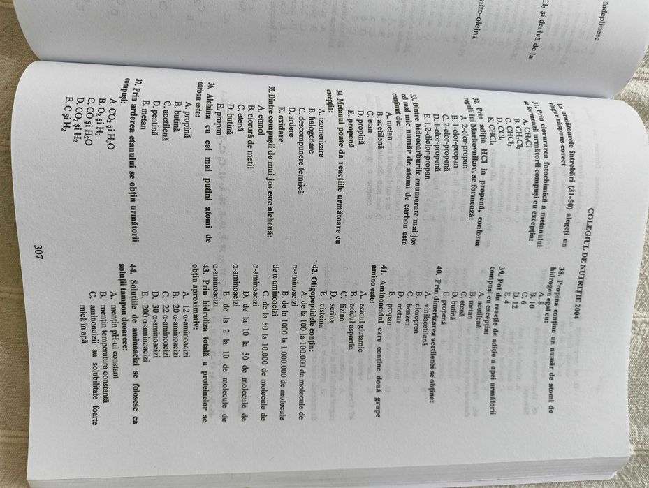 Chimie Organica. Teste admitere UMF 2012
