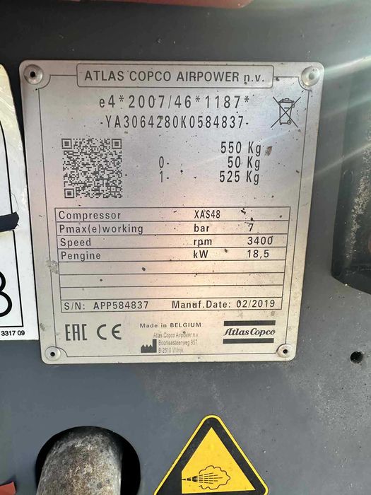 Motocompresor Atlas Copco Xas 48 2,4 m3