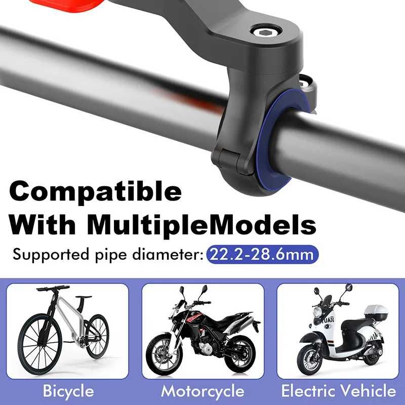 Suport telefon bicicleta tip Quad Lock motocicleta albastru