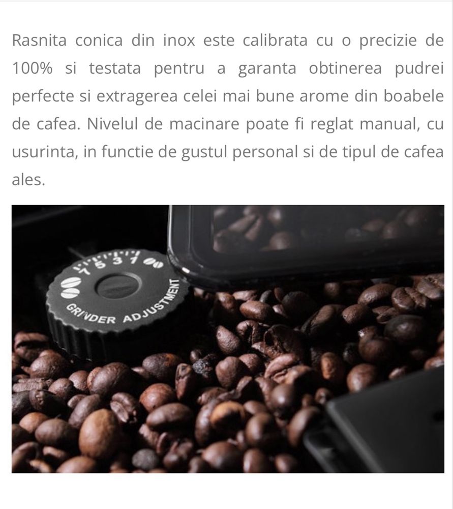 Espressor automat, 1450W, "Eletta Cappuccino", Negru - DeLonghi