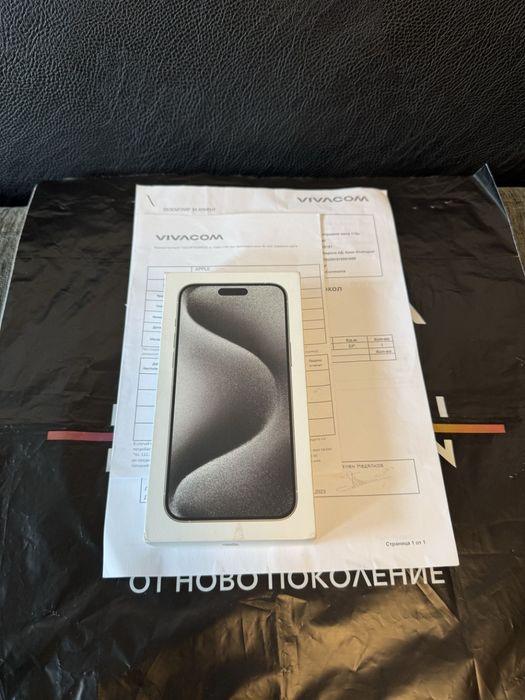 КАТО НОВ 256GB iPhone 15 Pro Max Vivacom Гаранция 2025г. White Бял