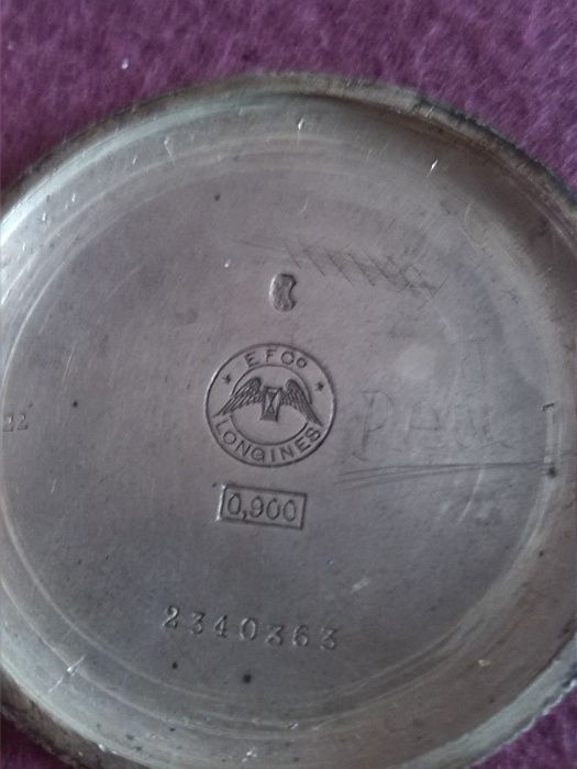 Vand ceas vechi de buzunar Elvetian din argentan, marca “LONGINES”