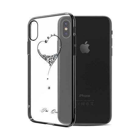 Husa GloMax pentru Apple iPhone X design Cristale Swarovski - Black