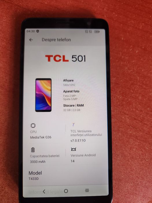 Telefon TCL 501 impecabil android bun
