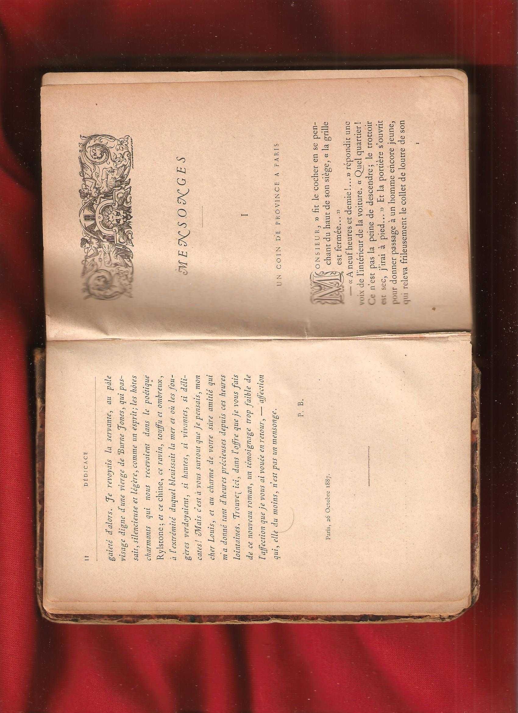 - MENSONGES- Old book 1800  in French language