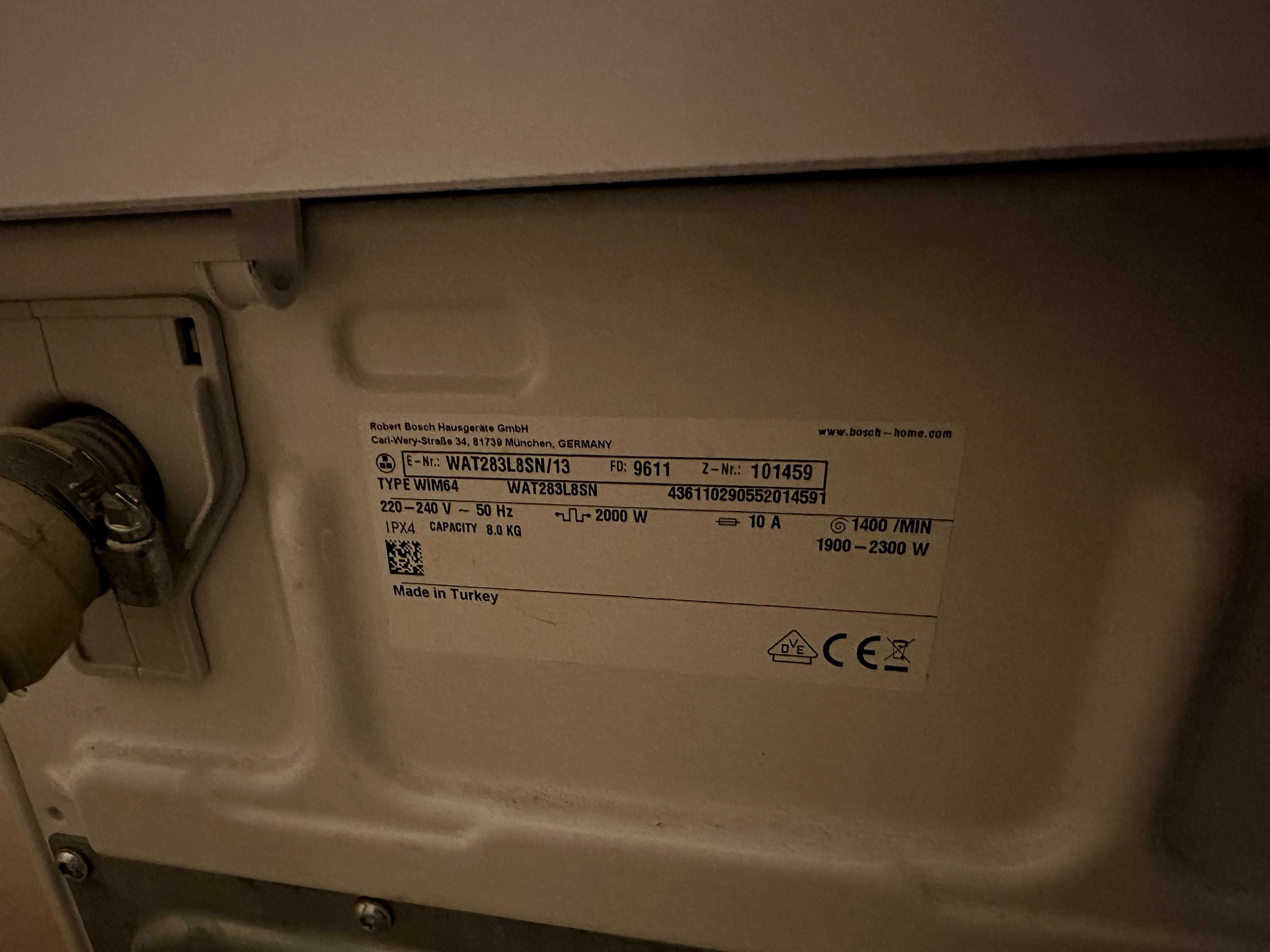 пералня Bosch Serie 6 VarioPerfect А+++ 8кг 1400 оборота WAT283L8SN/40