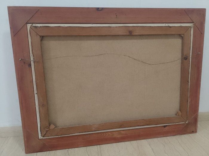 Tablou Ulei pe pânză o lucrare semnata încadrată într-o ramă