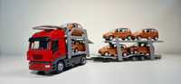 Transportor camion Iveco Stralis + 6 Fiat Idea, scara 1:43, 40 cm lung