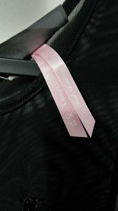 Lipsy London черна мини рокля с пайети и мрежа