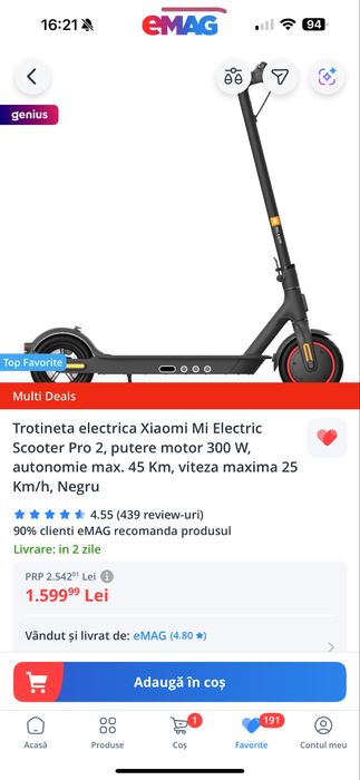 SIGILAT - Trotineta electrica Xiaomi Mi Electric Scooter Pro 2