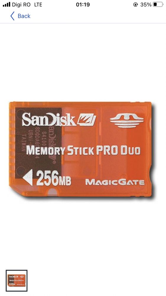 Sandisk Memory Stick Pro Duo 256MB