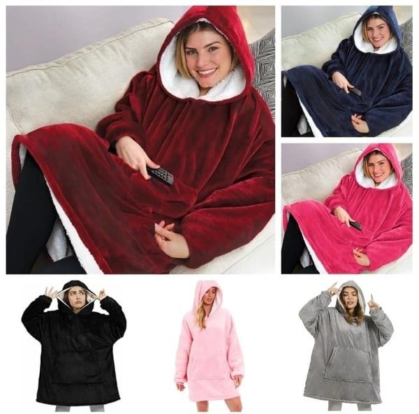 Пухкаво плюшено одеяло суичър с ръкави, Huggle Hoodies