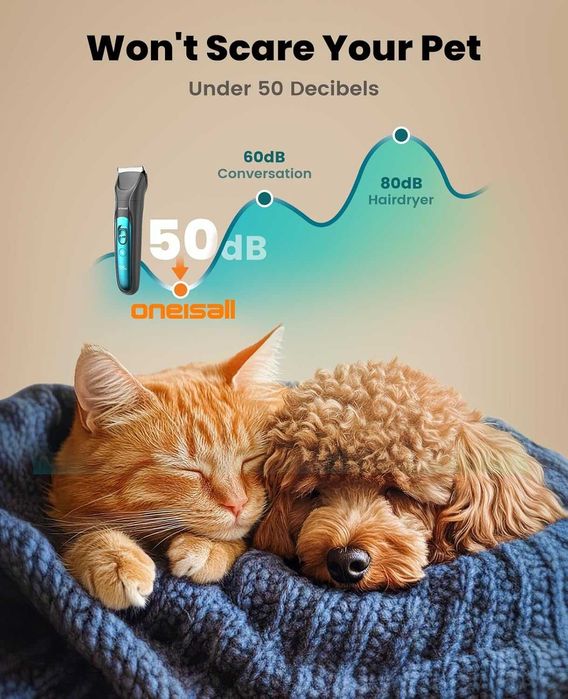 oneisall 4 в 1 комплект за подстригване на кучета с LED светлина