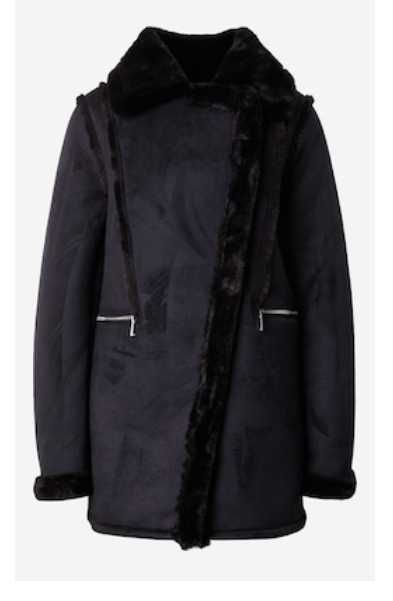 Черно палто с пух ABOUT YOU - ново