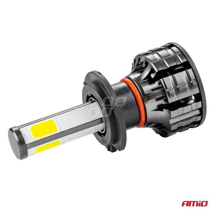 Led крушки за кола 2броя cob h7 серия 6500k amio-02844