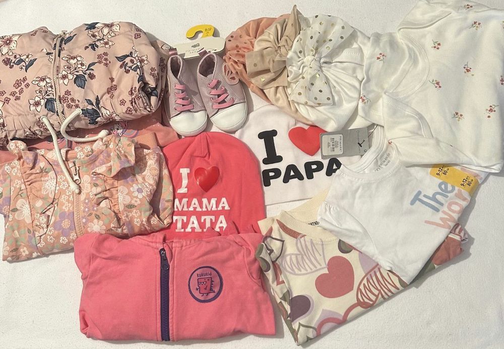 Lot hainute și incaltaminte fetite 9-12 luni