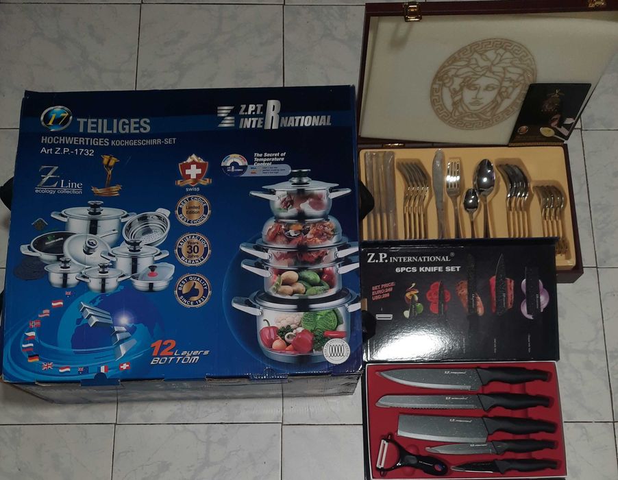 Set vase Z.P.T ,set tacâmuri Italia ,set cuțite ZP INTERNAȚIONAL, noi.