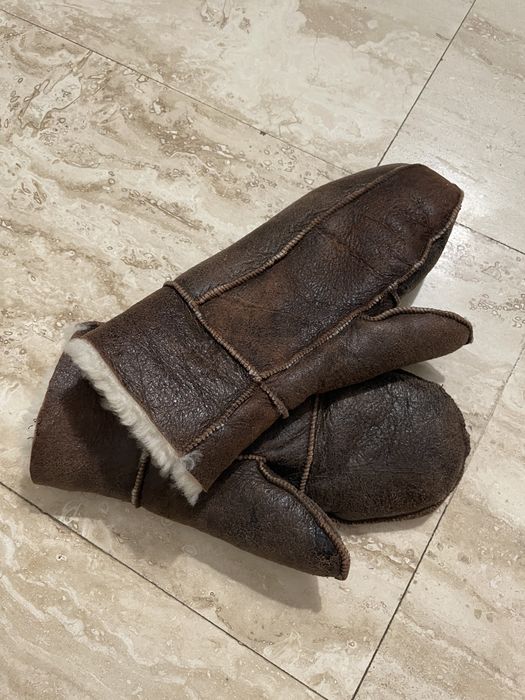 Manusi dama din lana si piele intoarsa