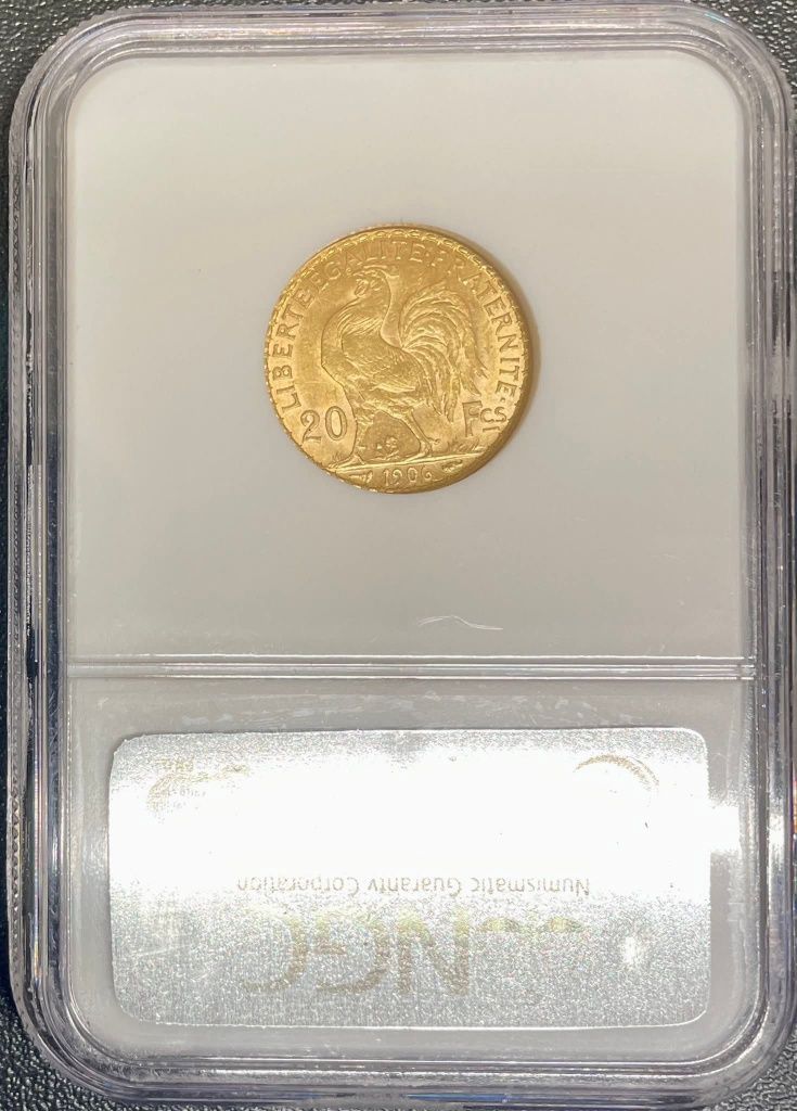 Златна Монета 20 Франка NGC MS63