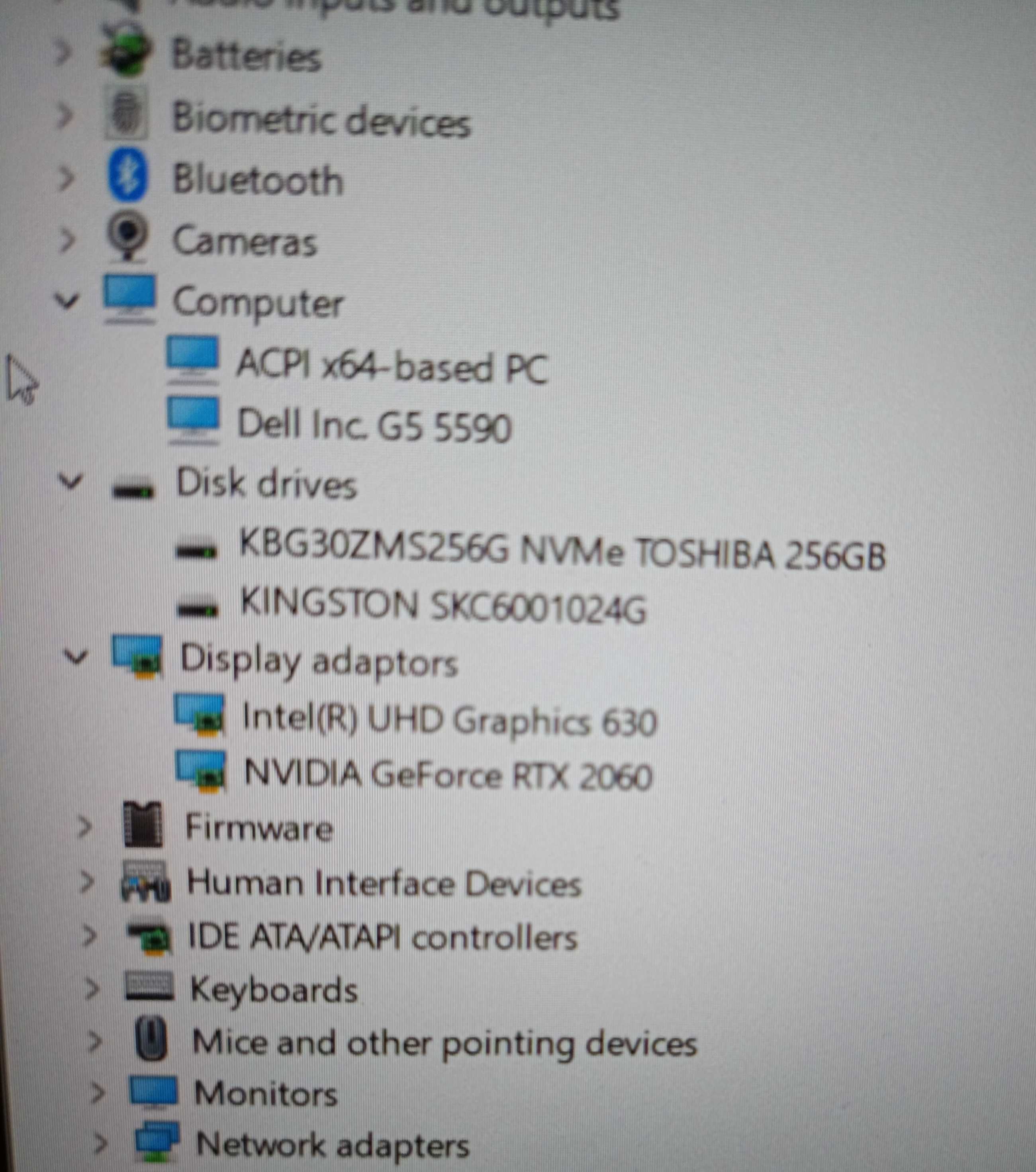 Gaming/Геймърски Dell G5 5590 /15.6"/ NVIDIA RTX 2060, Core i7, 32 RAM