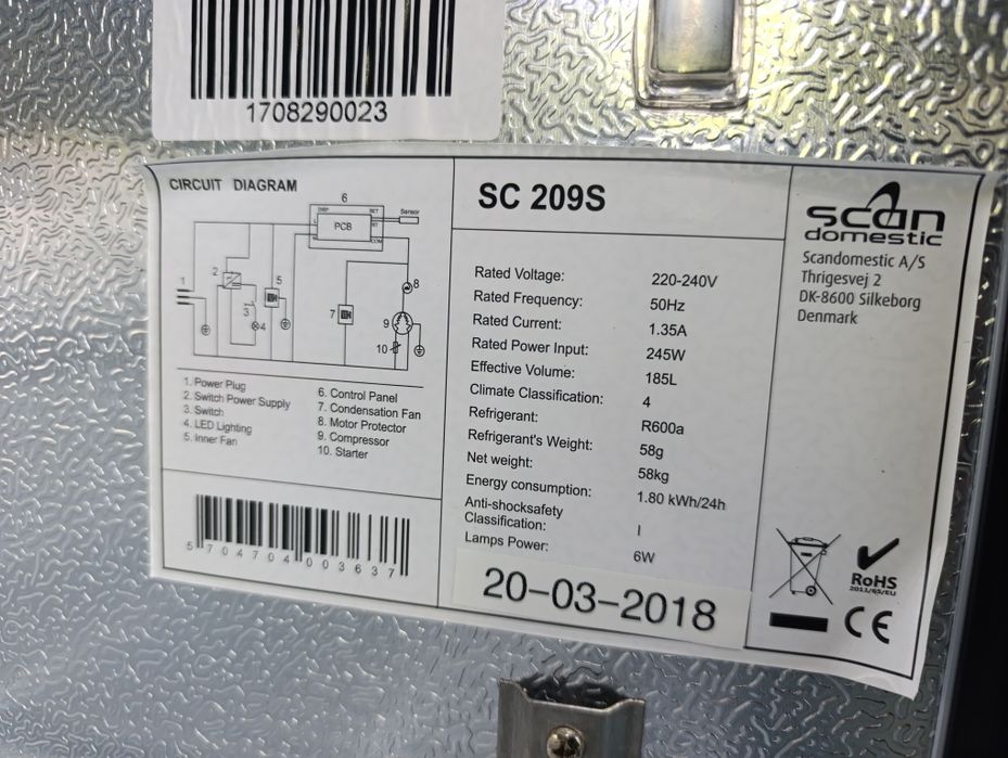 Хладилна витрина SCAN  подбарова с две врати