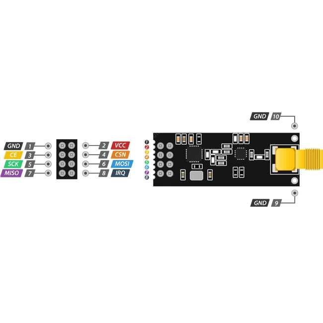 Модуль для Arduino 2.4 GHz  NRF24L01P+PA+LNA