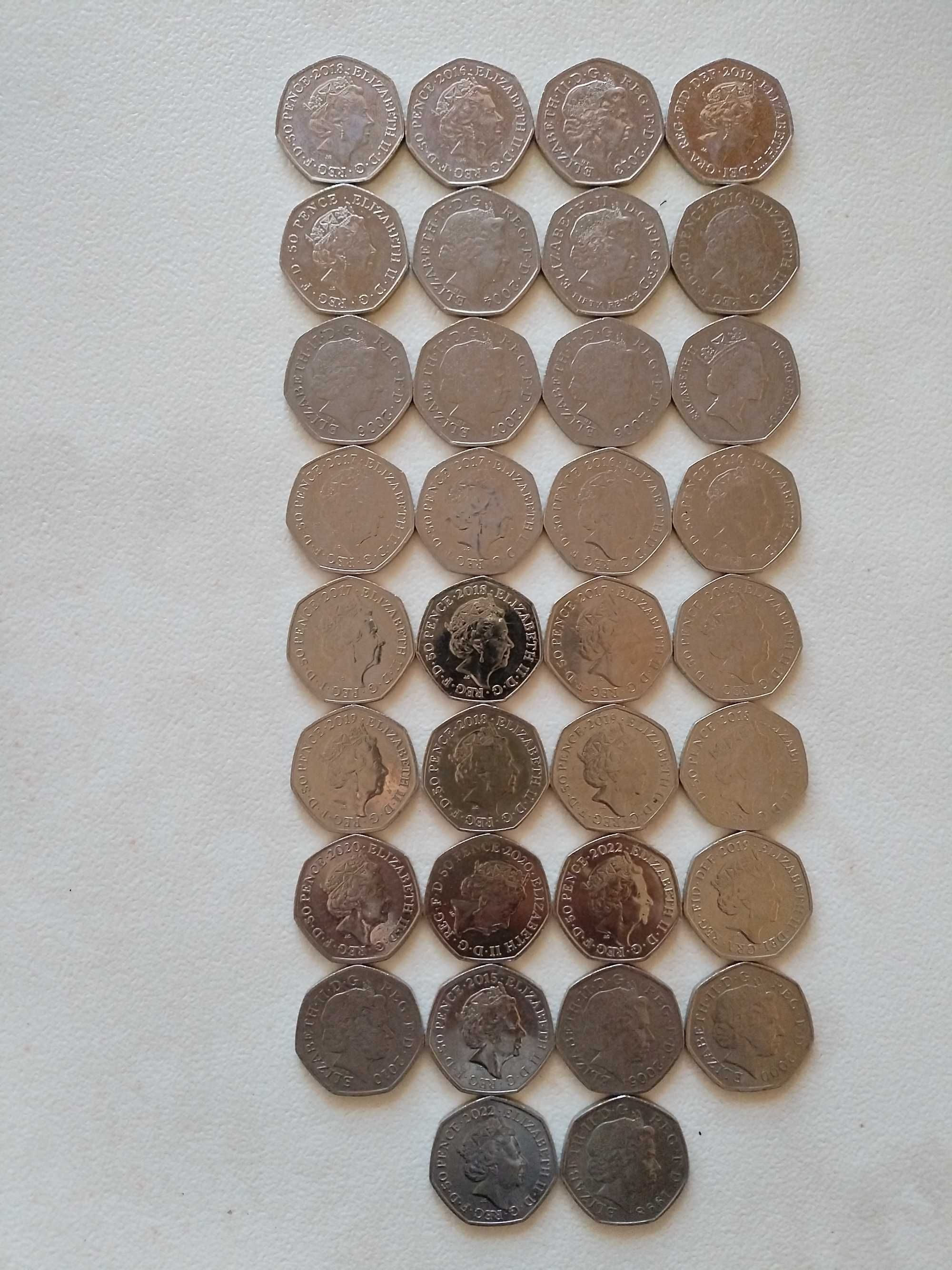 50p Английски Пенс. Колекция от Най-Редките, Юбилейни и Скъпи 50 Пенса