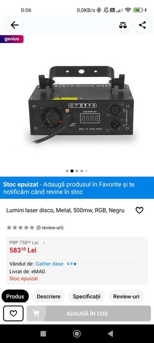 Vând 2 bucati lumini laser disco