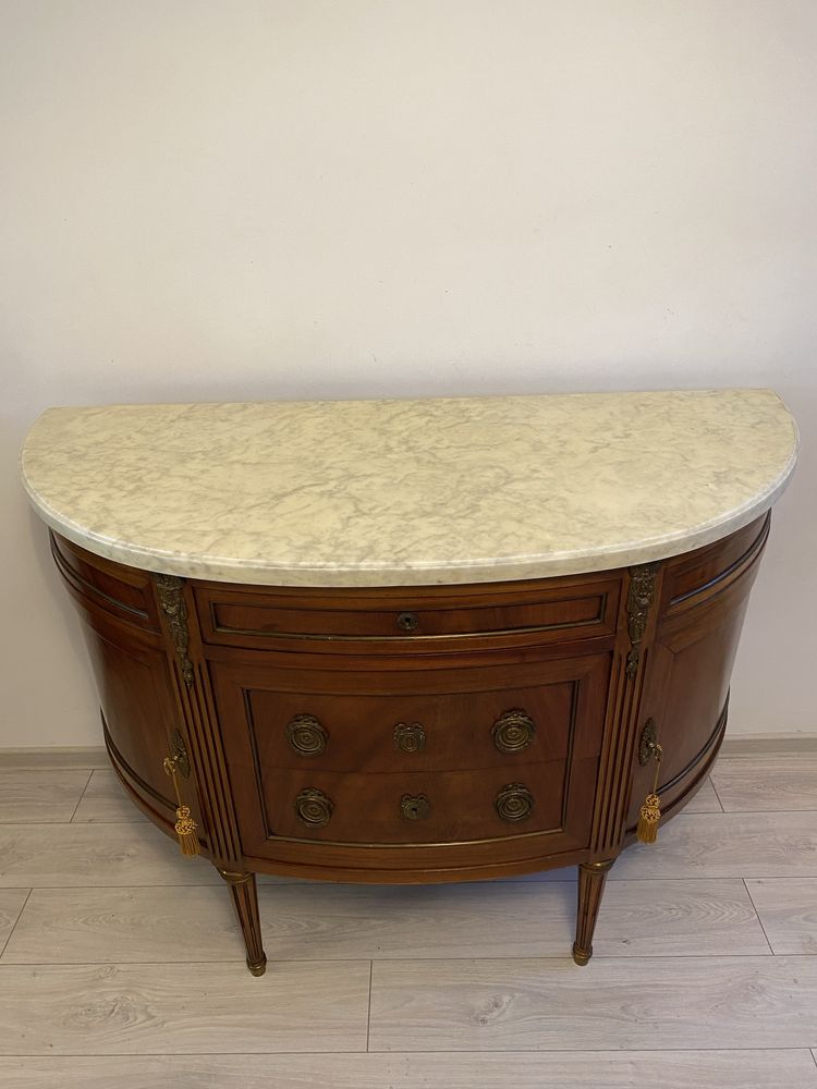 Comoda Servanta Vintage Lemn Masiv Blat Marmura Bronz