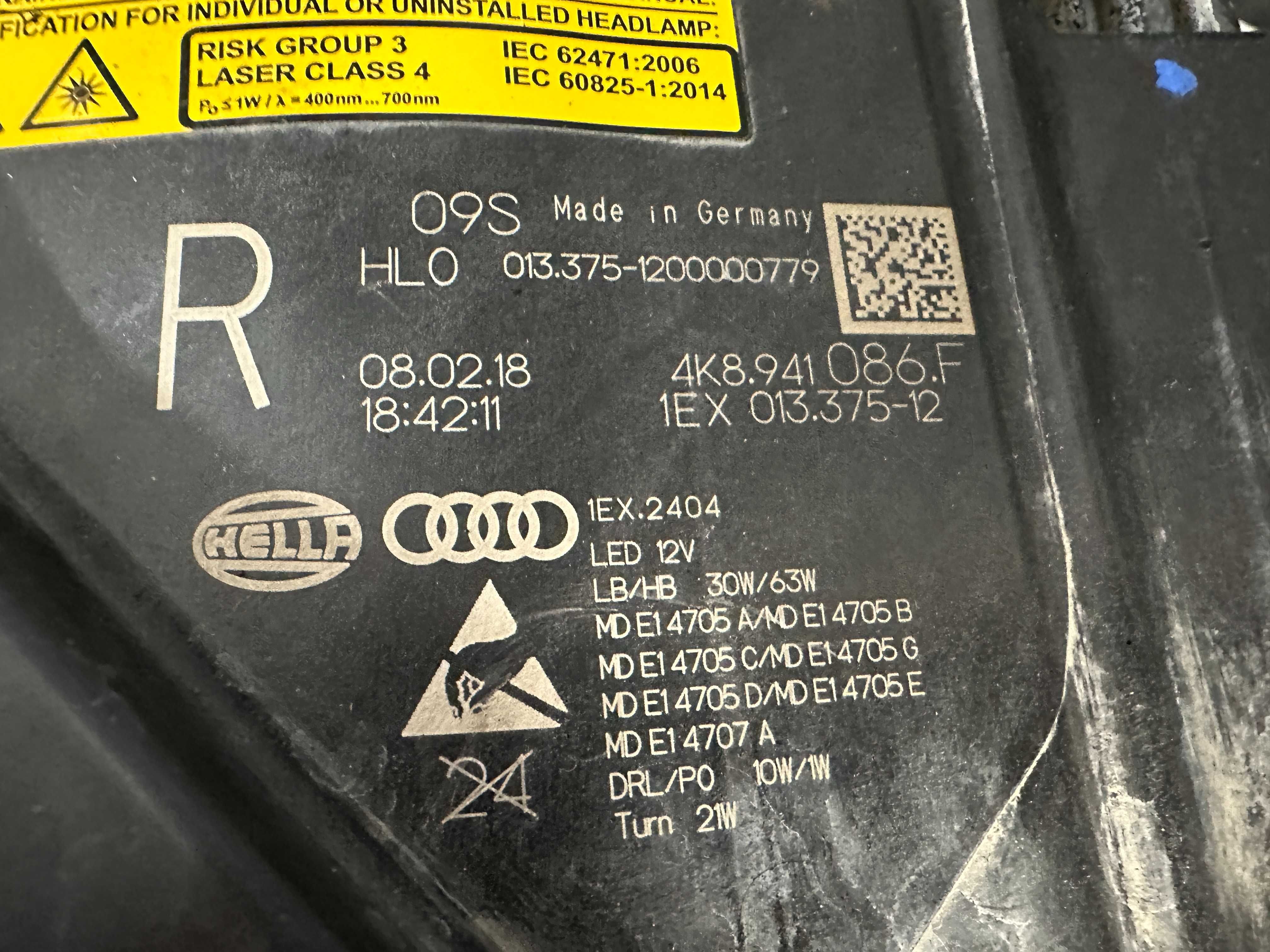 Фар фарове десен Audi A7 S7 RS7 4K RS6 aser far farove Ауди А7 4К РС6