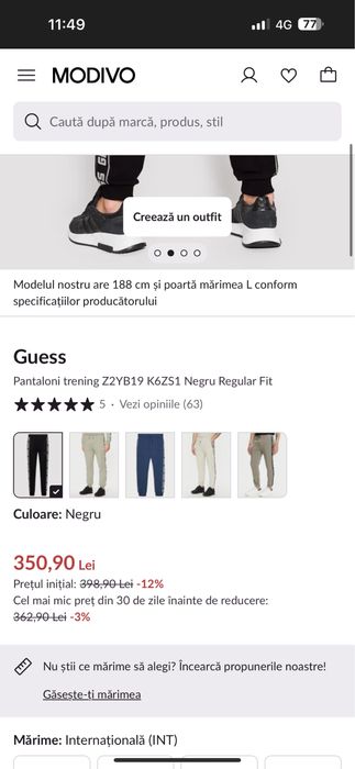 Pantaloni de trening Guess ofertă marimea S/xs