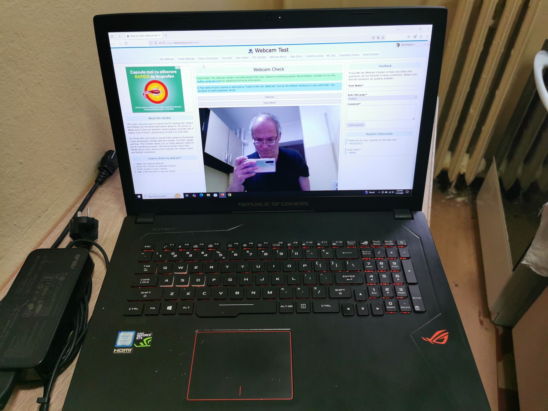 Leptop asus GL753V i7 7700