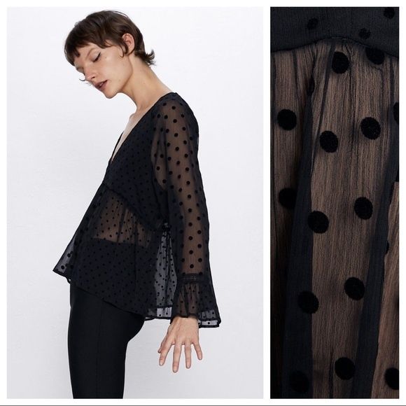 Прозрачна блуза Zara с точки