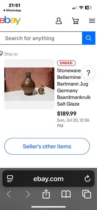 Антикварни стомни тип "Бартман" или Белармин цената е за трите броя