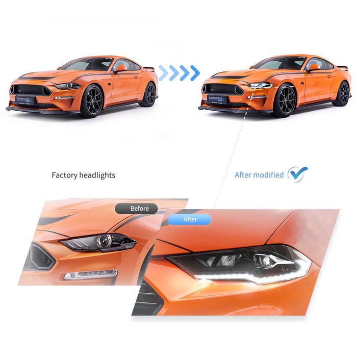 Комплект Full LED фарове с динамични мигачи за Мустанг 2018- Mustang