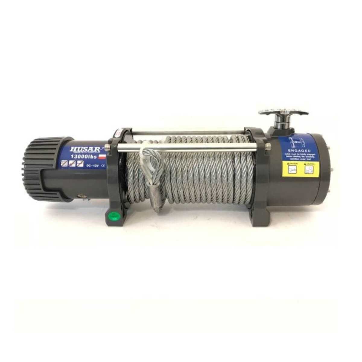 Troliu Husar Winch 13000lbs (5897kg) 12V cu cablu de otel