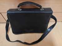 Удобна и практична консултантска кожена черна чанта Alamode