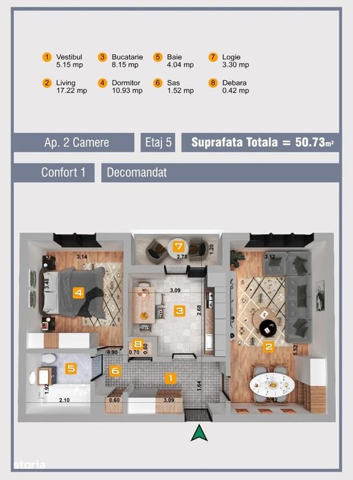 Vanzare 2camere Decomandat Berceni -Aparatorii Patriei