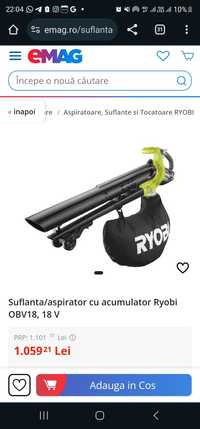 Suflanta/aspirator cu acumulator Ryobi OBV18, 18 V (sigilat)

Livrare