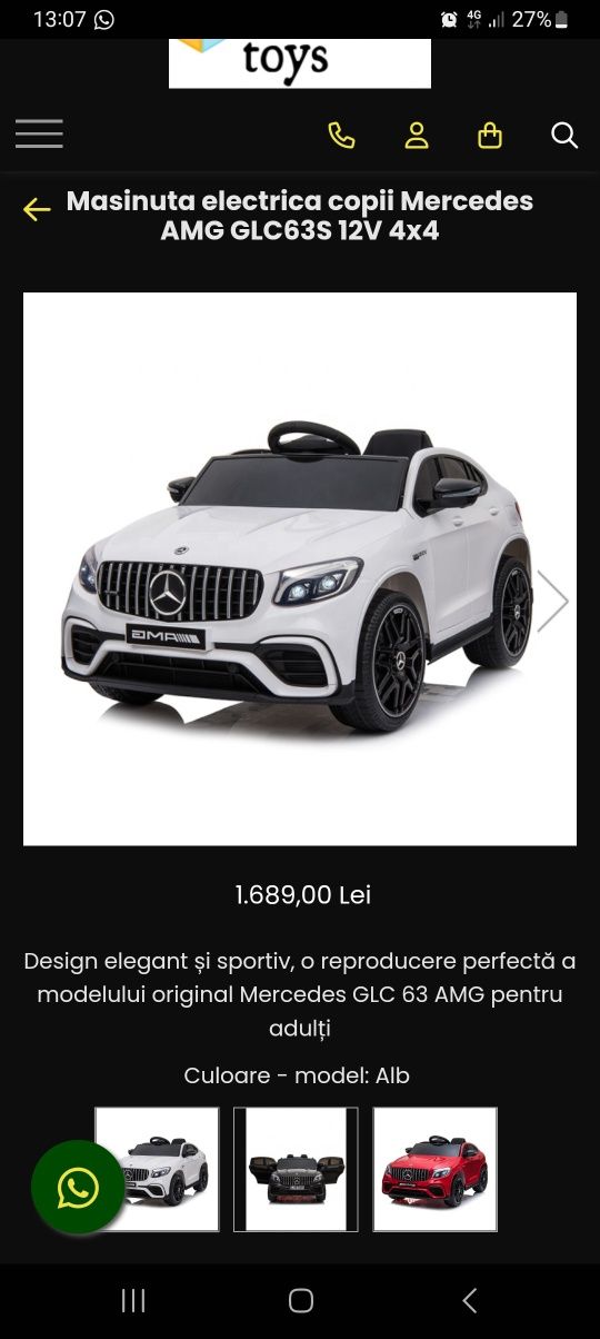 Masinuta electrica copii amg glc 63 s 4×4