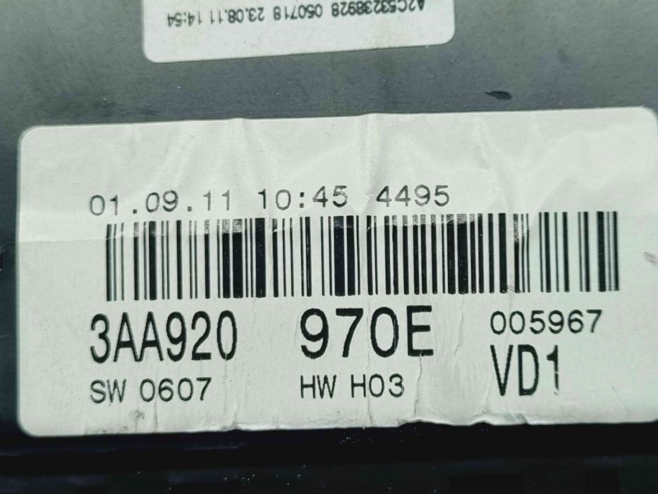 Ceas bord Volkswagen Passat B7 (362) [Fabr 2010-2014] 3AA920970E