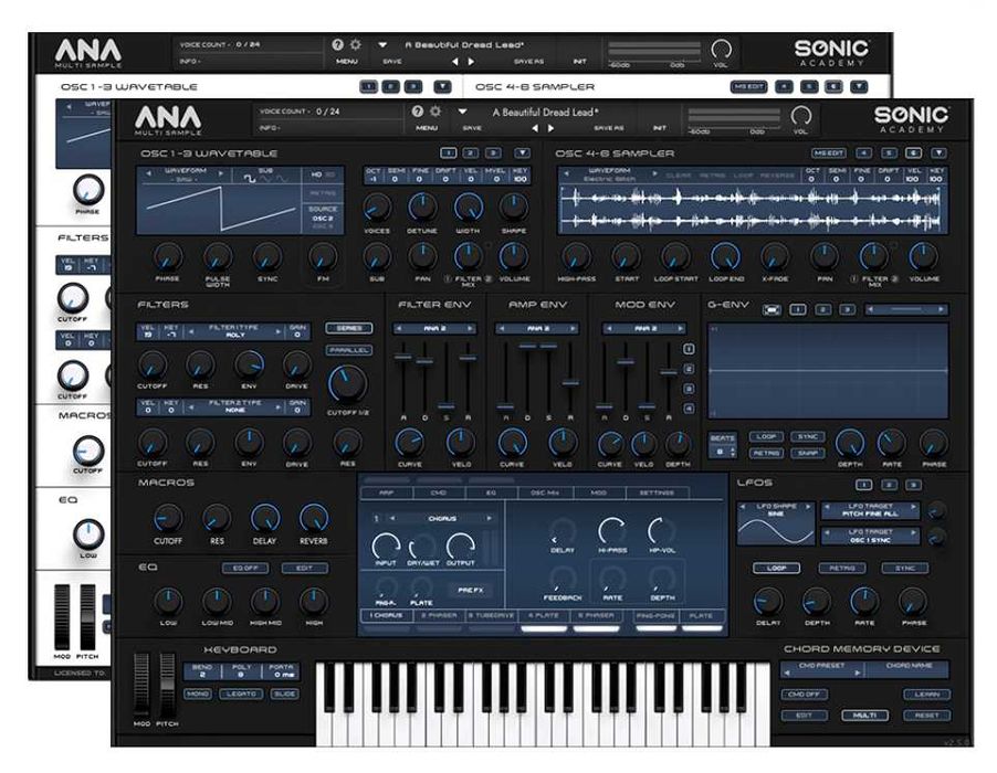 Супер Синтезатор ANA 2.5 Последна Версия с 500 звука фабрични