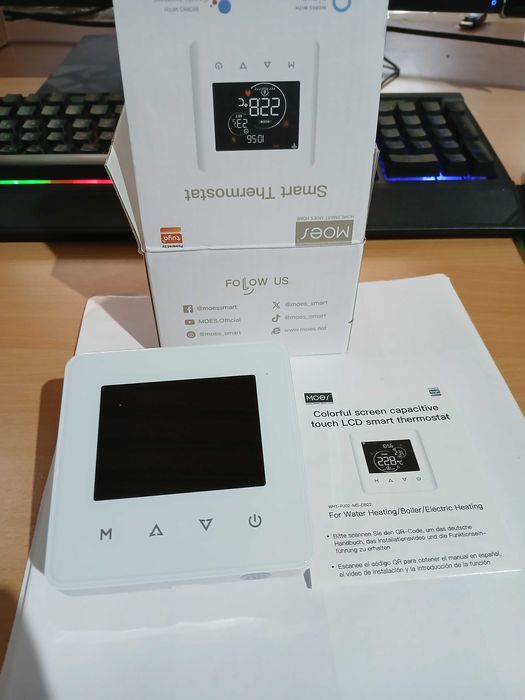 Termostat smart MOES 3A, WiFi, compatibil Alexa/Google, Tuya