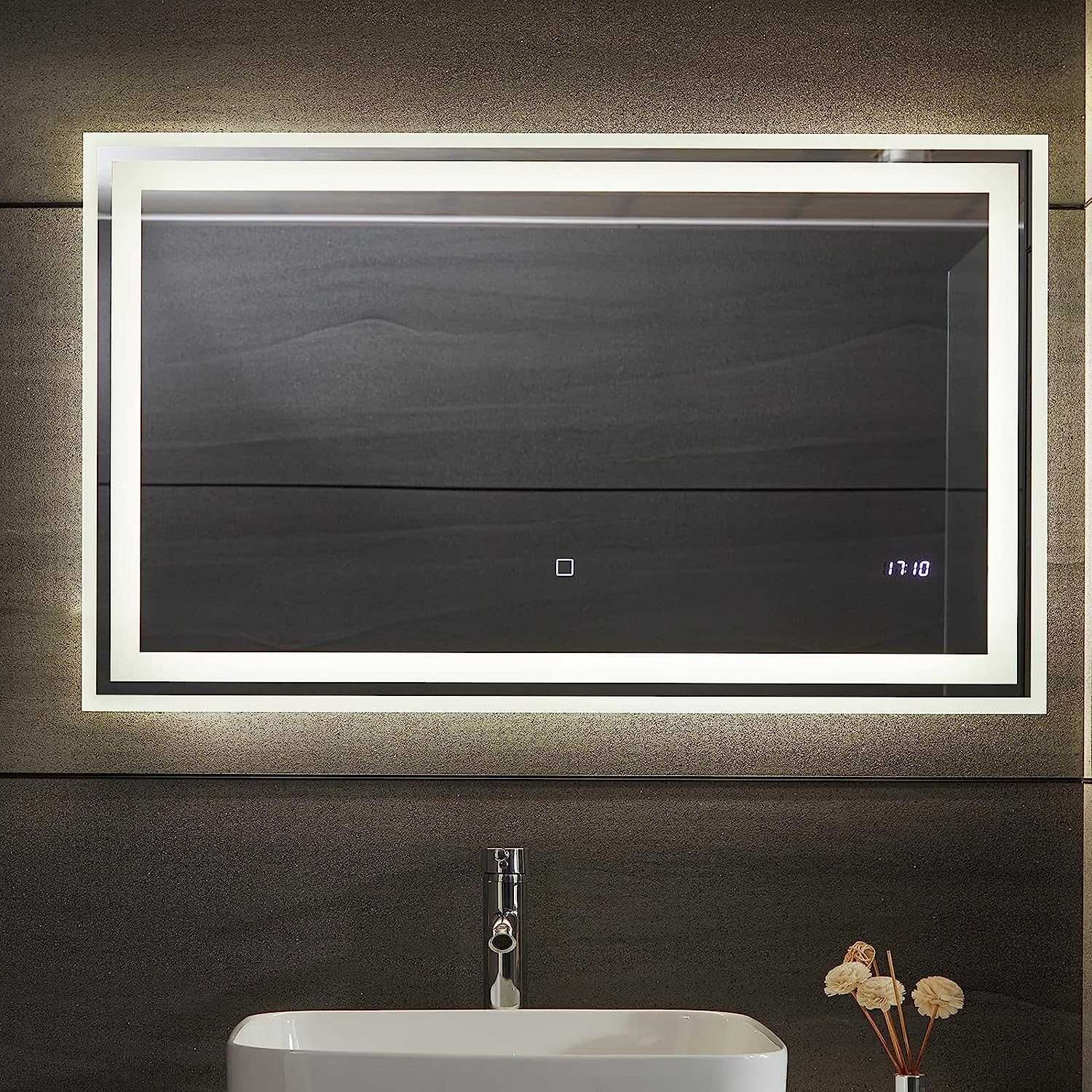 Oglindă de perete cu lumină LED, 50 x 70 cm