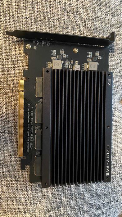Quad M.2 PCIe 4.0/3.0 X16 Expansion Card, 4 x PCIe NVME M.2 SSD