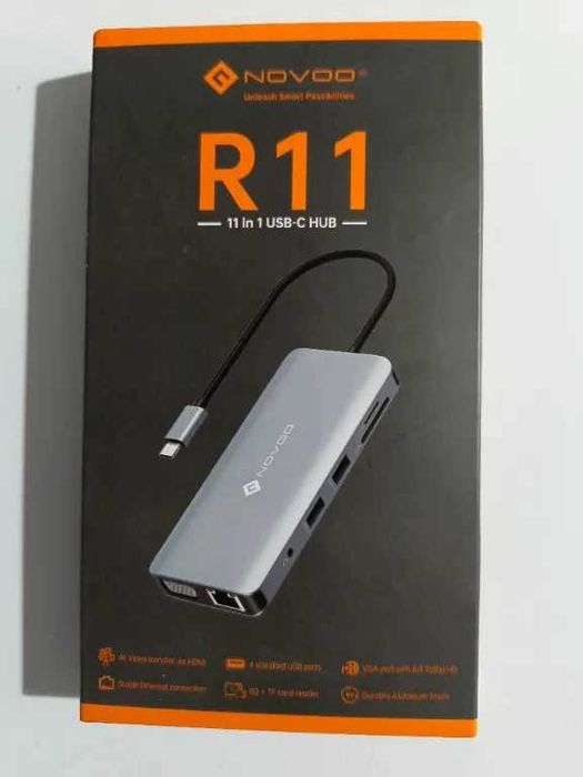 NOVOO R11 нов с много портове за 3 телевизора с USB C 11 в 1 ...