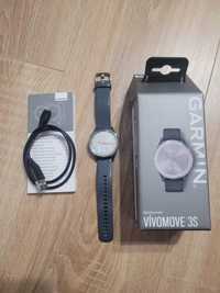 Ceas smartwatch Garmin Vivomove 3S, Silver, Blue