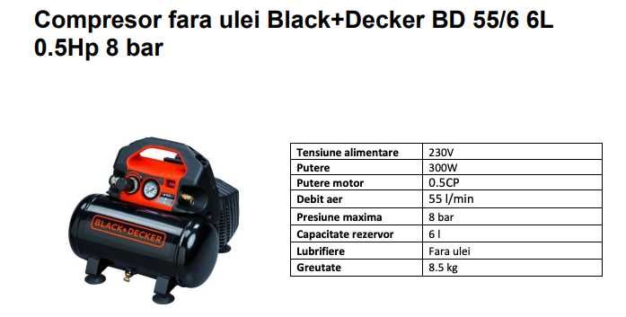 Compresor Black & Decker 6 l